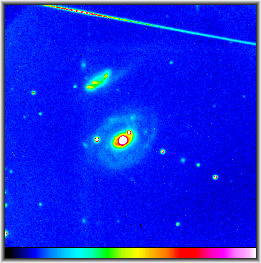 NGC 7469/IC 5283 galaxy pair and a meteor