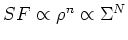 $SF\propto \rho^n \propto \Sigma^N$