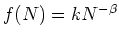 $f(N) = k N^{-\beta}$