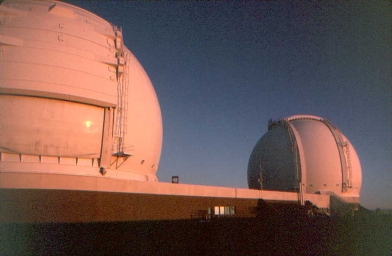 Keck domes at sunset